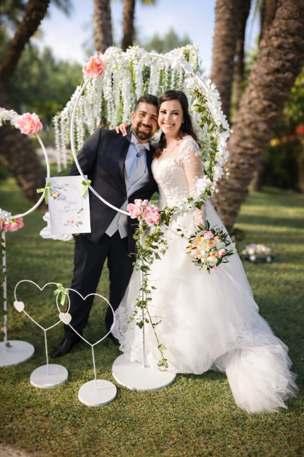 Tableau de Mariage Botanico con Cornice Floreale e Portafoto